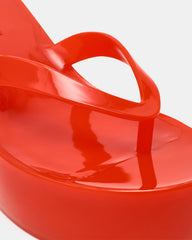 JELLA Red Thong Wedge Women's Platform Sandal | Steve Madden outlet