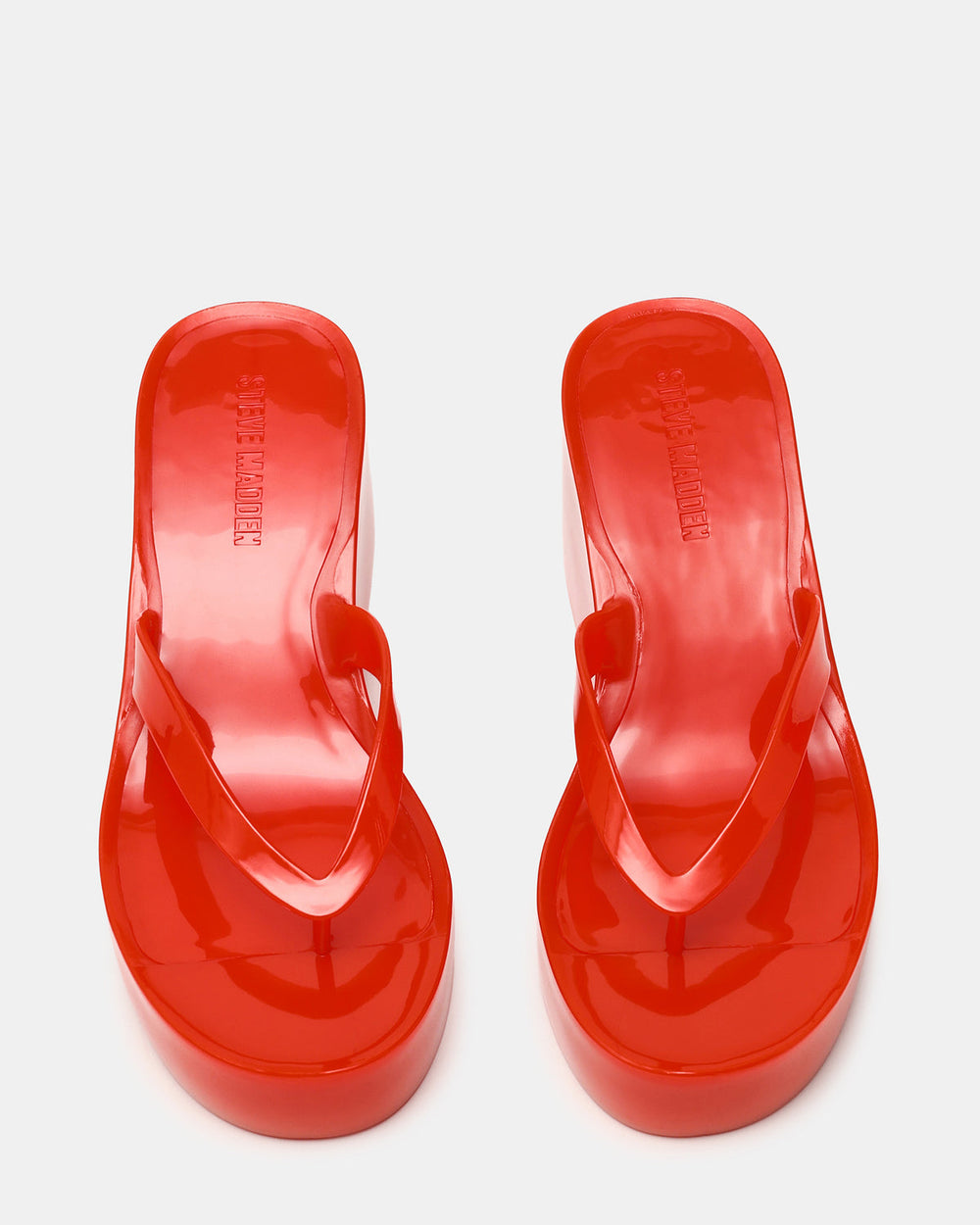 JELLA Red Thong Wedge Women's Platform Sandal | Steve Madden outlet