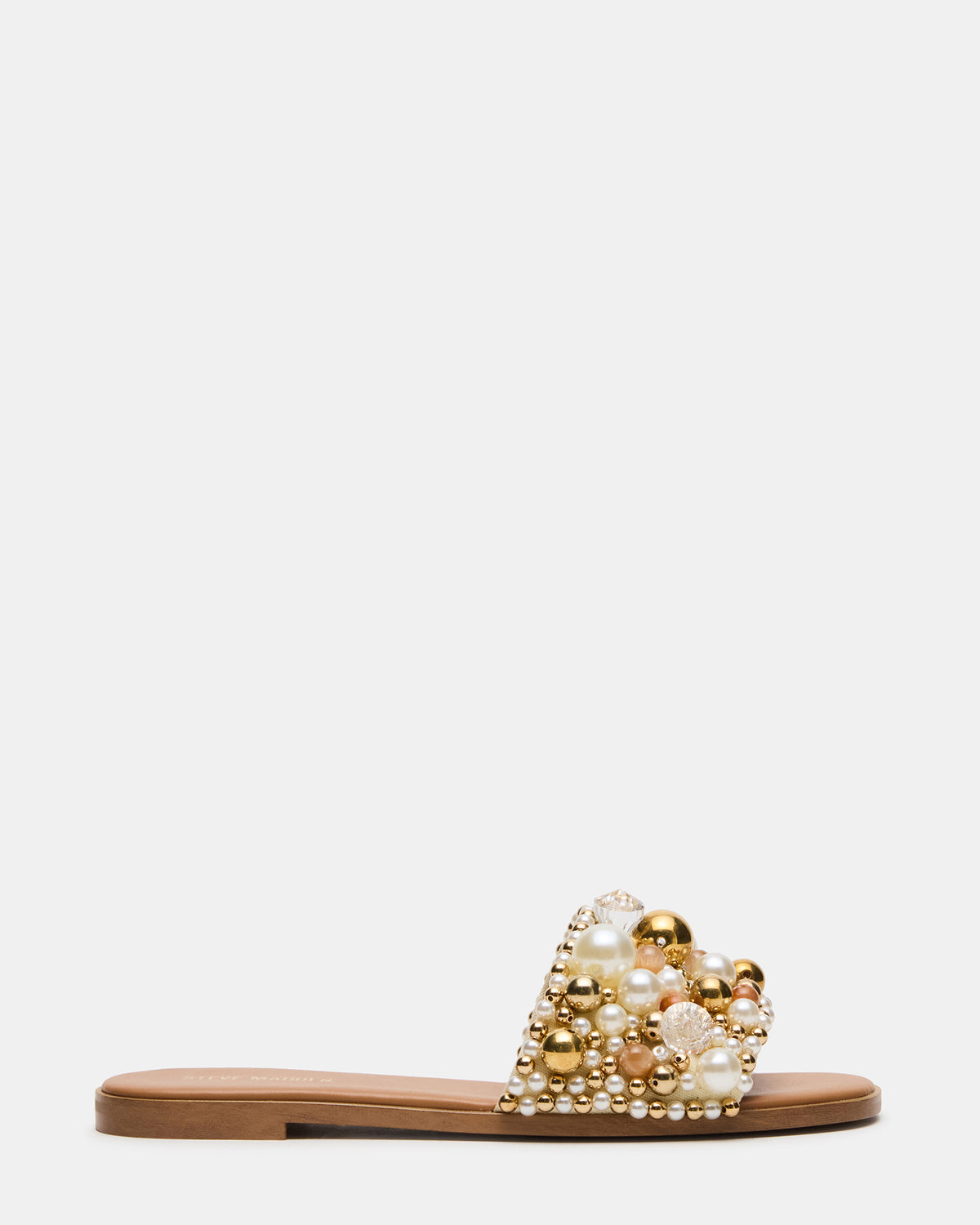 KLIO Coral Multi Ornament Embellished Slide Women's Sandal | Steve Madden for Sale