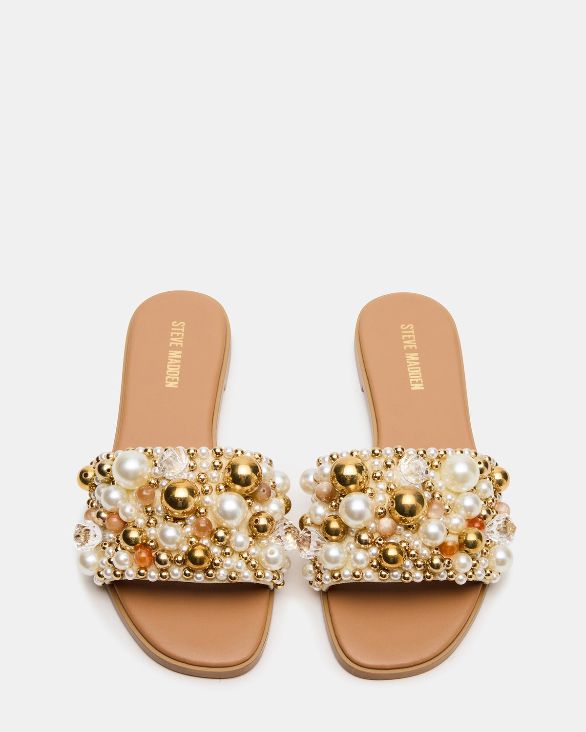 KLIO Coral Multi Ornament Embellished Slide Women's Sandal | Steve Madden for Sale