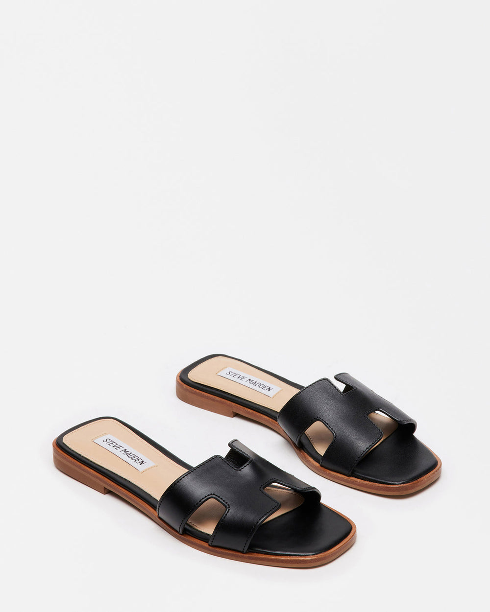 HADYN Black Leather Sandal | Women's Designer Sandals | Steve Madden online