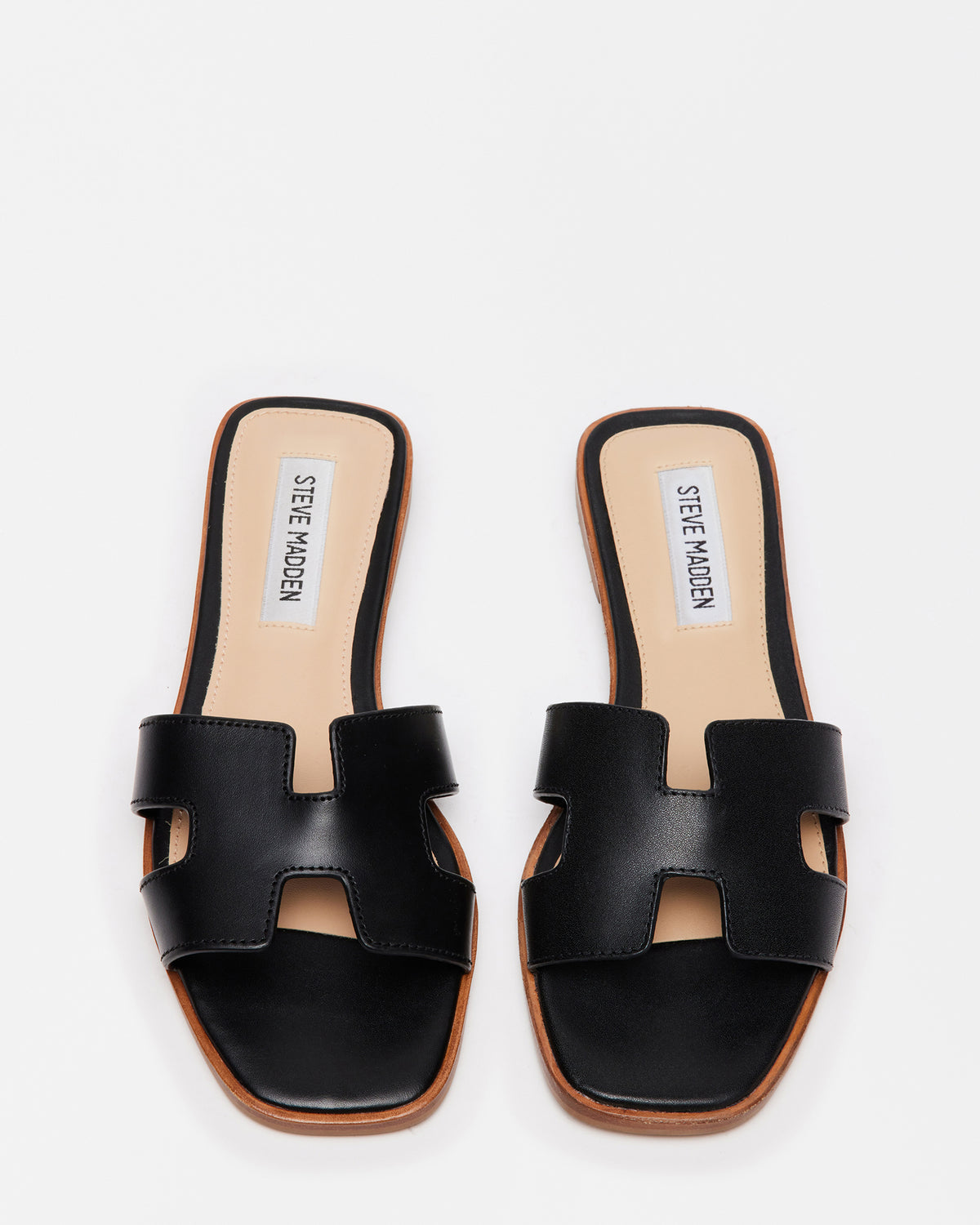 HADYN Black Leather Sandal | Women's Designer Sandals | Steve Madden online