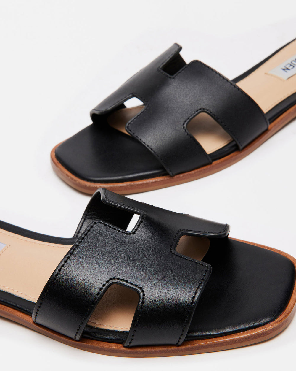 HADYN Black Leather Sandal | Women's Designer Sandals | Steve Madden online