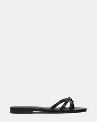 CALISSI Black Leather Strappy Slide Women's Sandal | Steve Madden US