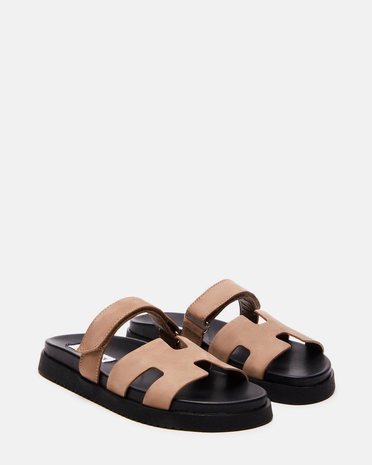 MAYVEN Tan Nubuck Flatform Slide Women's Sandal | Steve Madden for Sale