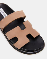 MAYVEN Tan Nubuck Flatform Slide Women's Sandal | Steve Madden for Sale