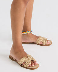 HADYN Crochet Raffia Women's Designer Sandal | Steve Madden on Sale