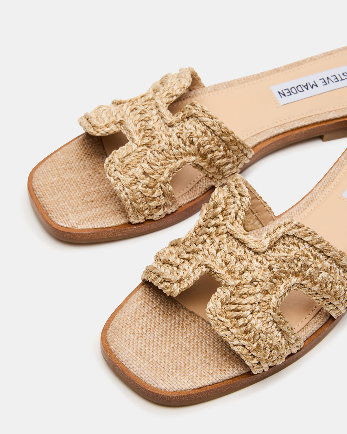 HADYN Crochet Raffia Women's Designer Sandal | Steve Madden on Sale