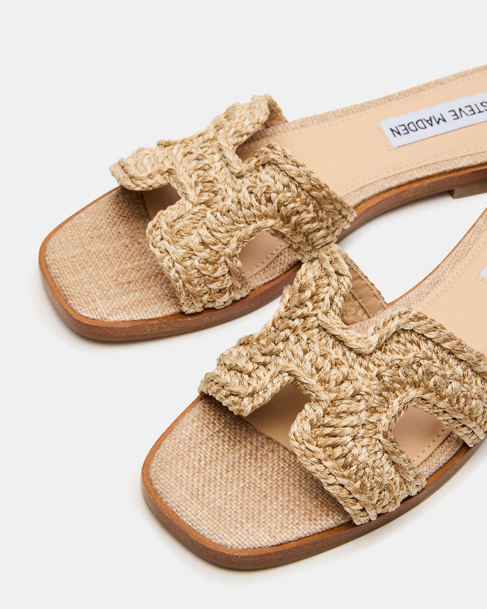 HADYN Crochet Raffia Women's Designer Sandal | Steve Madden on Sale