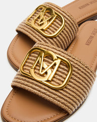 KORA Natural Raffia Gold Detail Slide Women's Sandal | Steve Madden near me