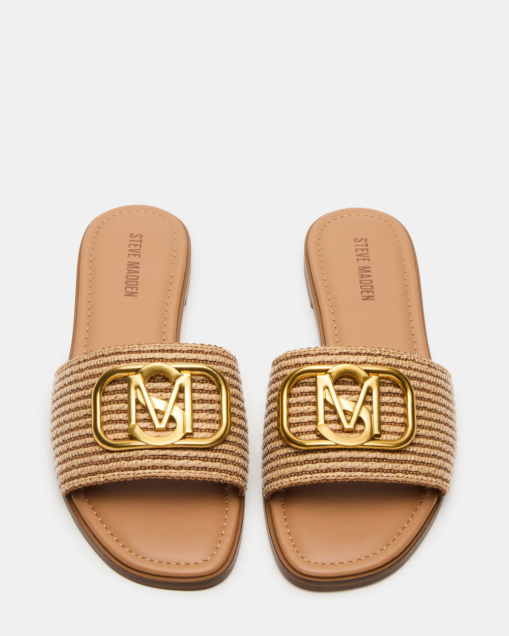 KORA Natural Raffia Gold Detail Slide Women's Sandal | Steve Madden near me