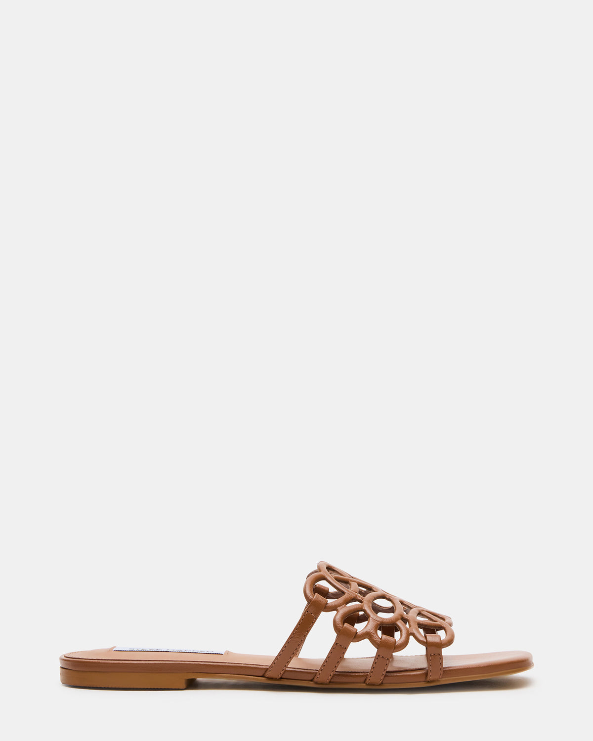 LOTUS Tan Leather Square-Toe Slide Women's Sandal | Steve Madden Sale
