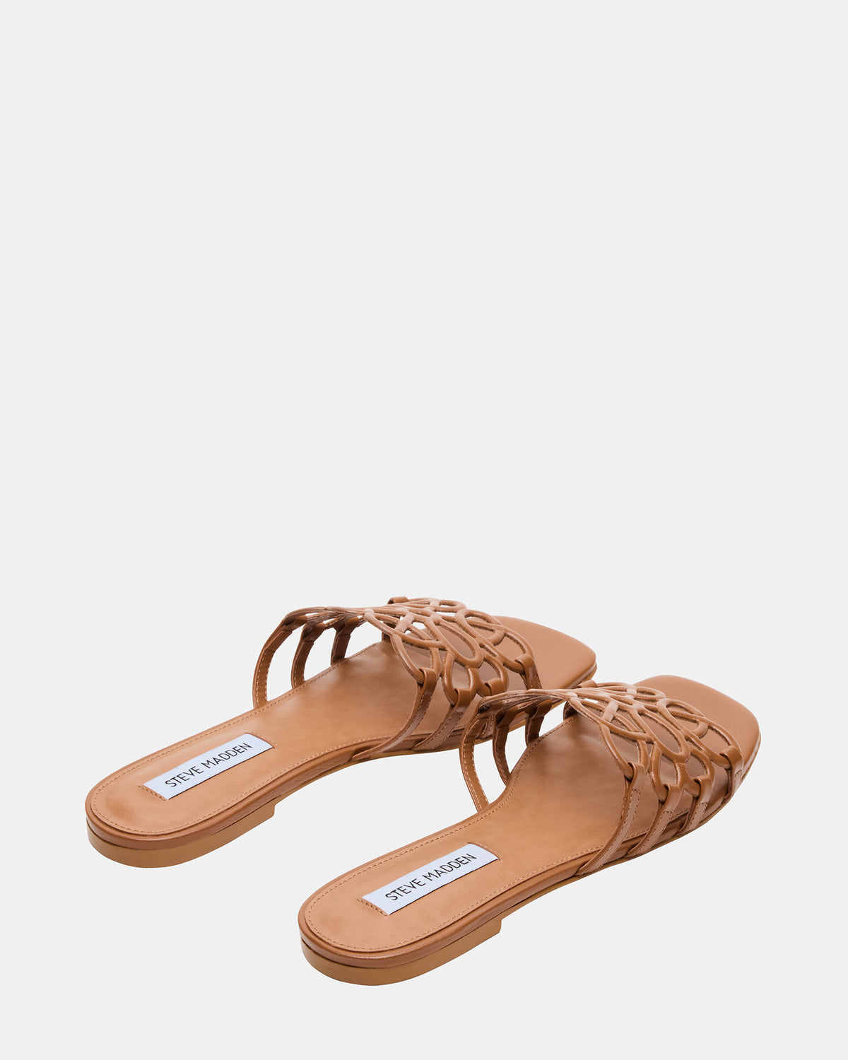 LOTUS Tan Leather Square-Toe Slide Women's Sandal | Steve Madden Sale