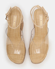 SINAI Clear Square-Toe Platform Wedge Strappy Women's Sandal | Steve Madden on Sale