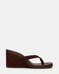 PLAYING Brown Suede Thong Wedge Women's Sandal | Steve Madden online