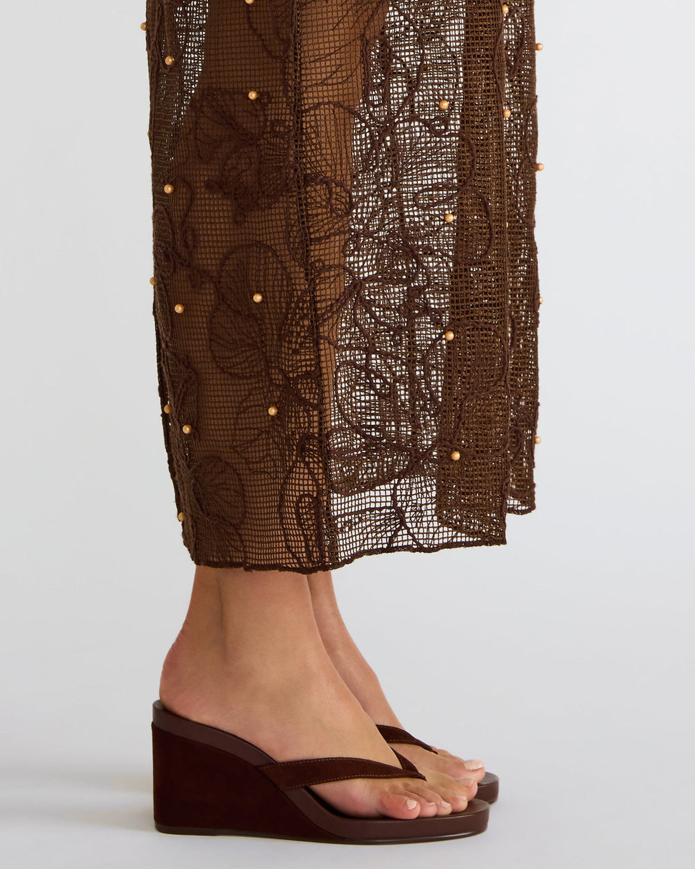 PLAYING Brown Suede Thong Wedge Women's Sandal | Steve Madden online