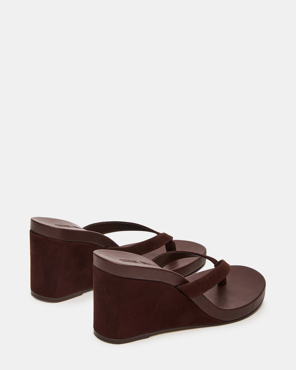 PLAYING Brown Suede Thong Wedge Women's Sandal | Steve Madden online
