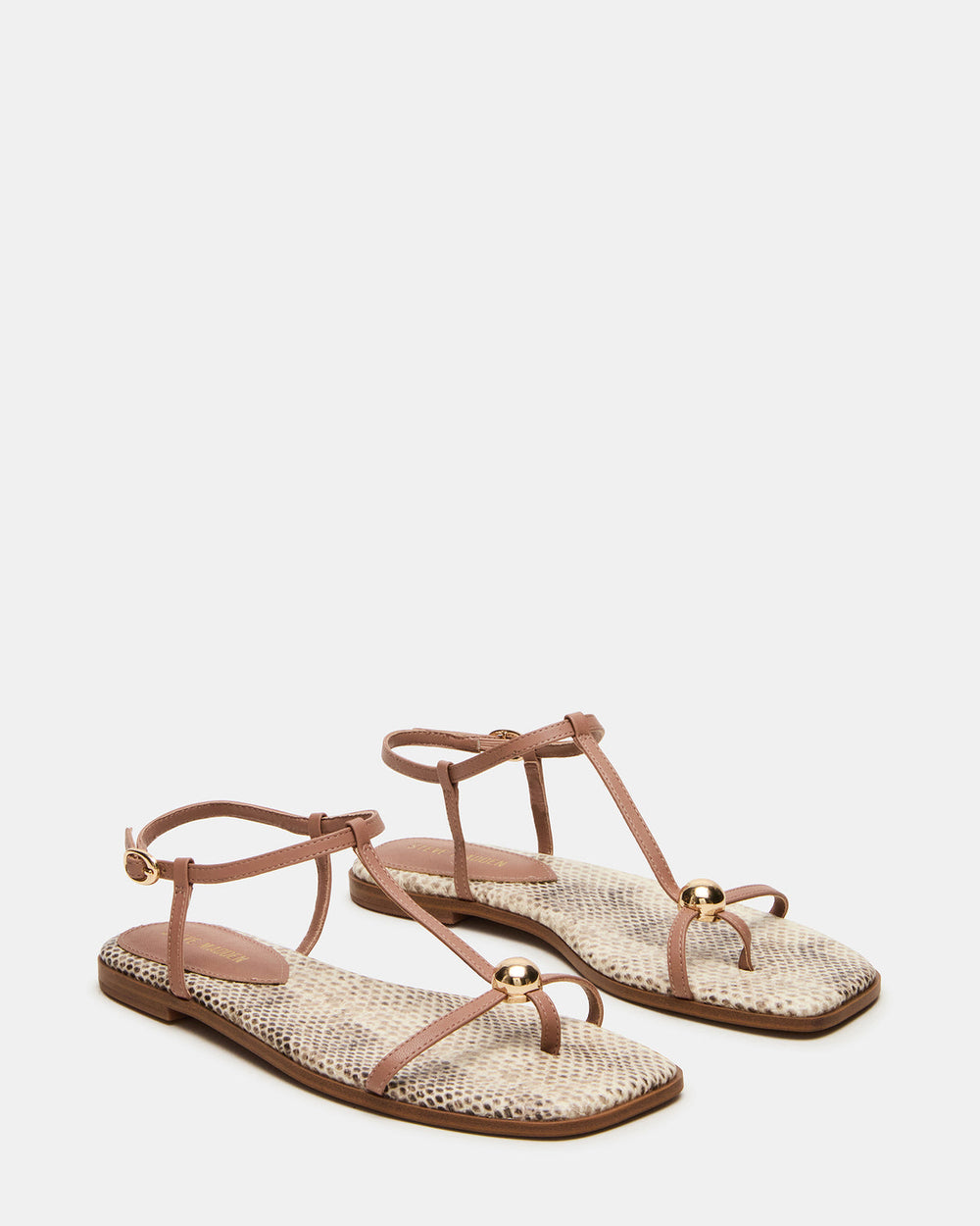 RITZY Natural Snake Square-Toe Strappy Women's Sandal | Steve Madden US