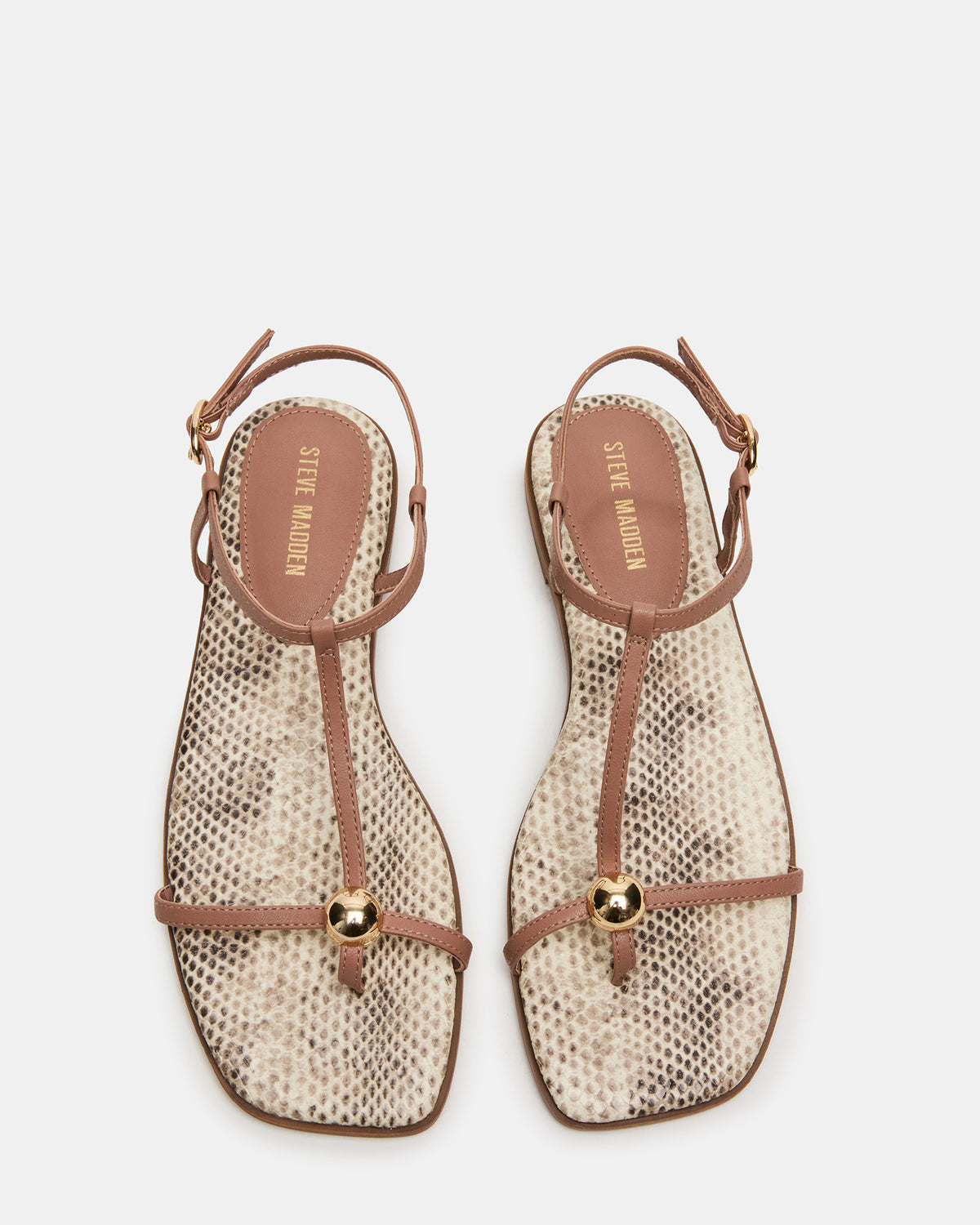 RITZY Natural Snake Square-Toe Strappy Women's Sandal | Steve Madden US