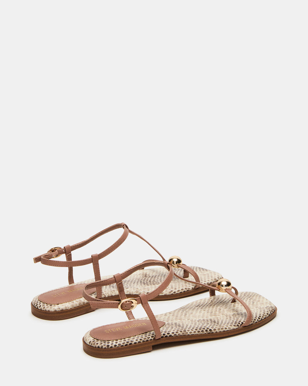 RITZY Natural Snake Square-Toe Strappy Women's Sandal | Steve Madden US