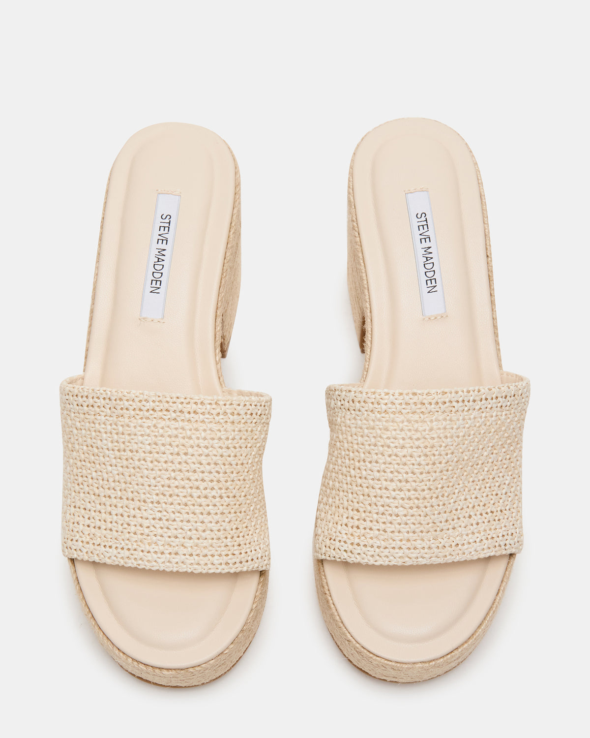 TRIPPY Natural Raffia Platform Mule Women's Sandal | Steve Madden for Sale