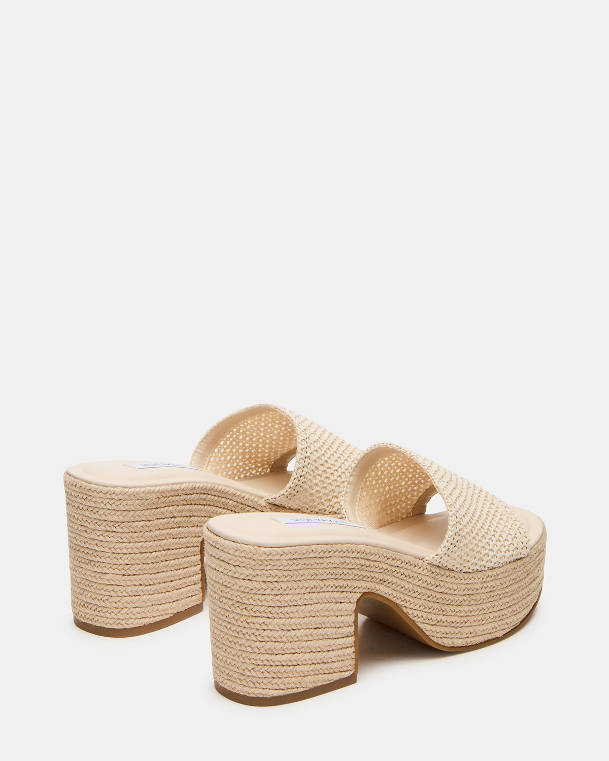 TRIPPY Natural Raffia Platform Mule Women's Sandal | Steve Madden for Sale