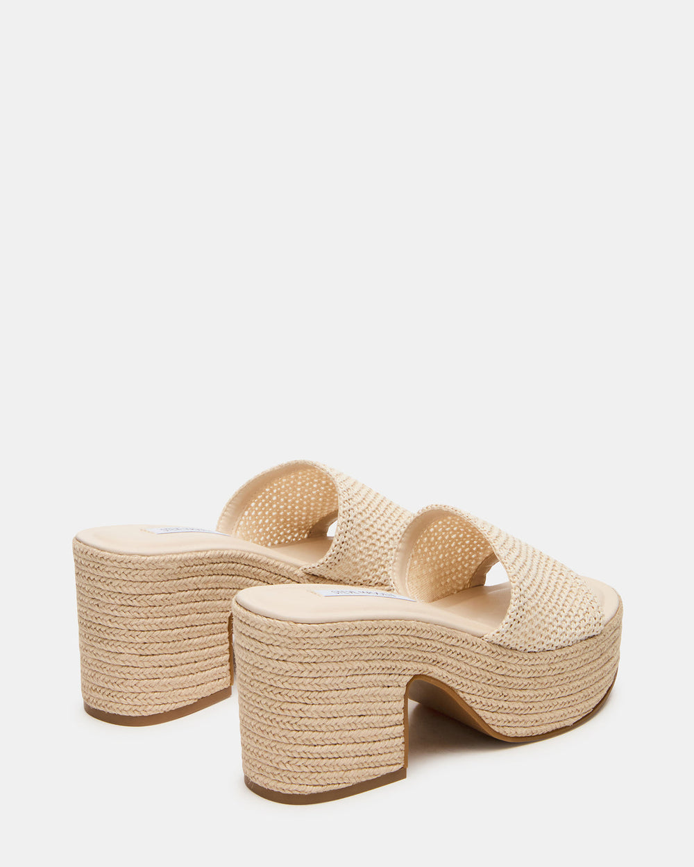 TRIPPY Natural Raffia Platform Mule Women's Sandal | Steve Madden for Sale