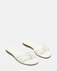 CALISSI White Leather Strappy Women's Slide Sandal | Steve Madden on Sale
