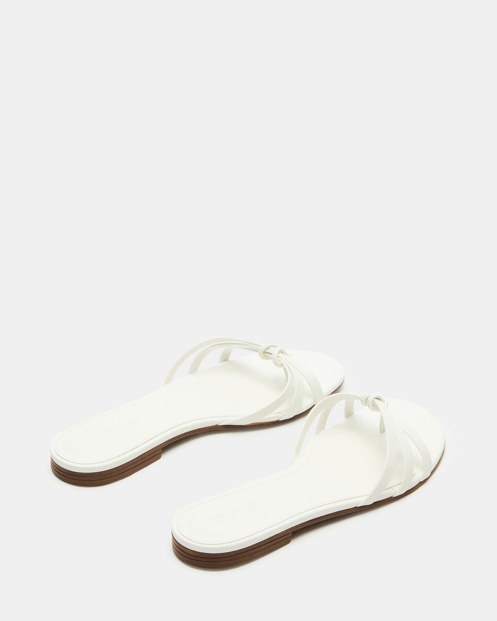CALISSI White Leather Strappy Women's Slide Sandal | Steve Madden on Sale