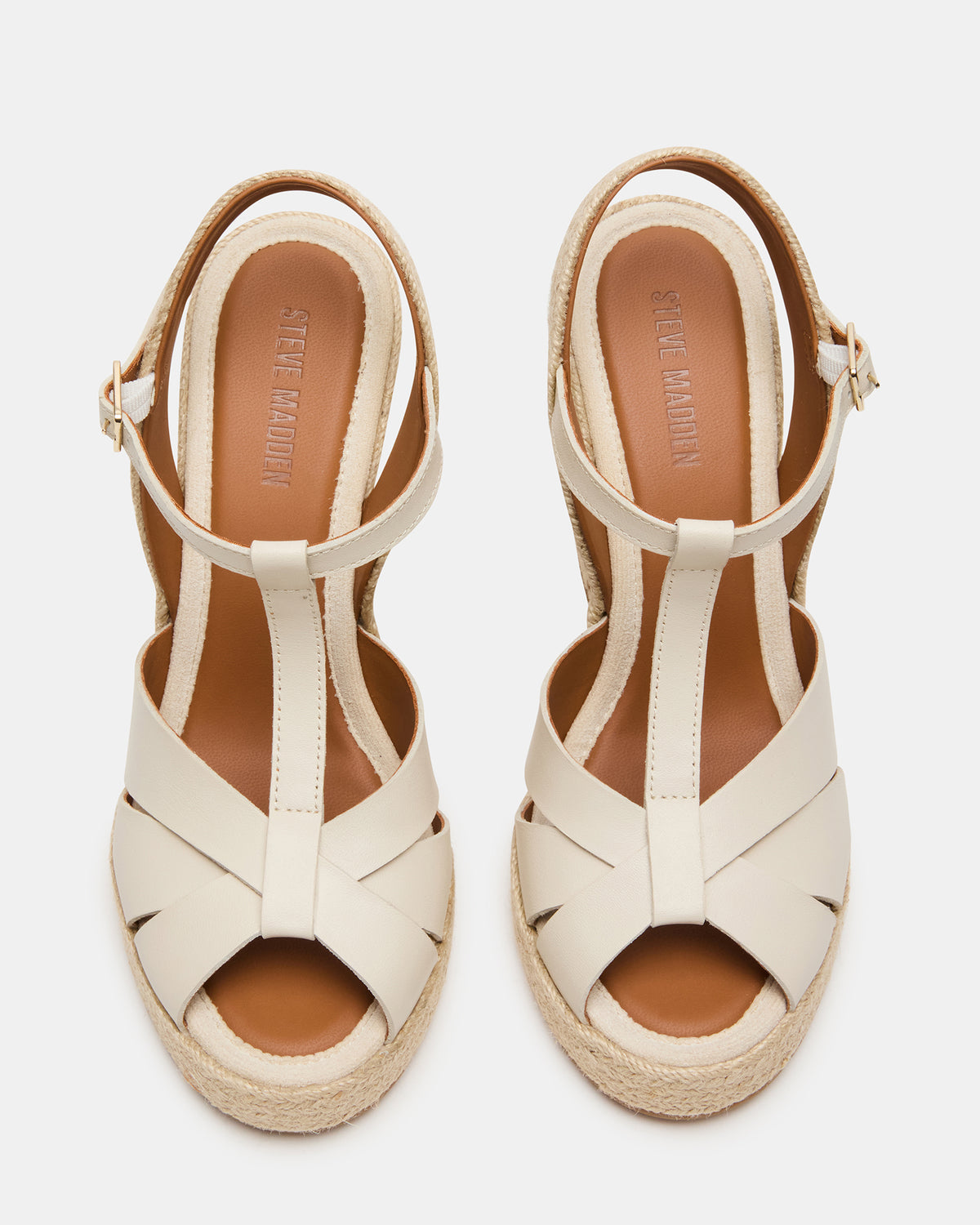THELMA Bone Leather Espadrille Wedge Ankle Strap Women's Sandal | Steve Madden discount