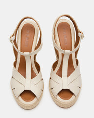 THELMA Bone Leather Espadrille Wedge Ankle Strap Women's Sandal | Steve Madden discount