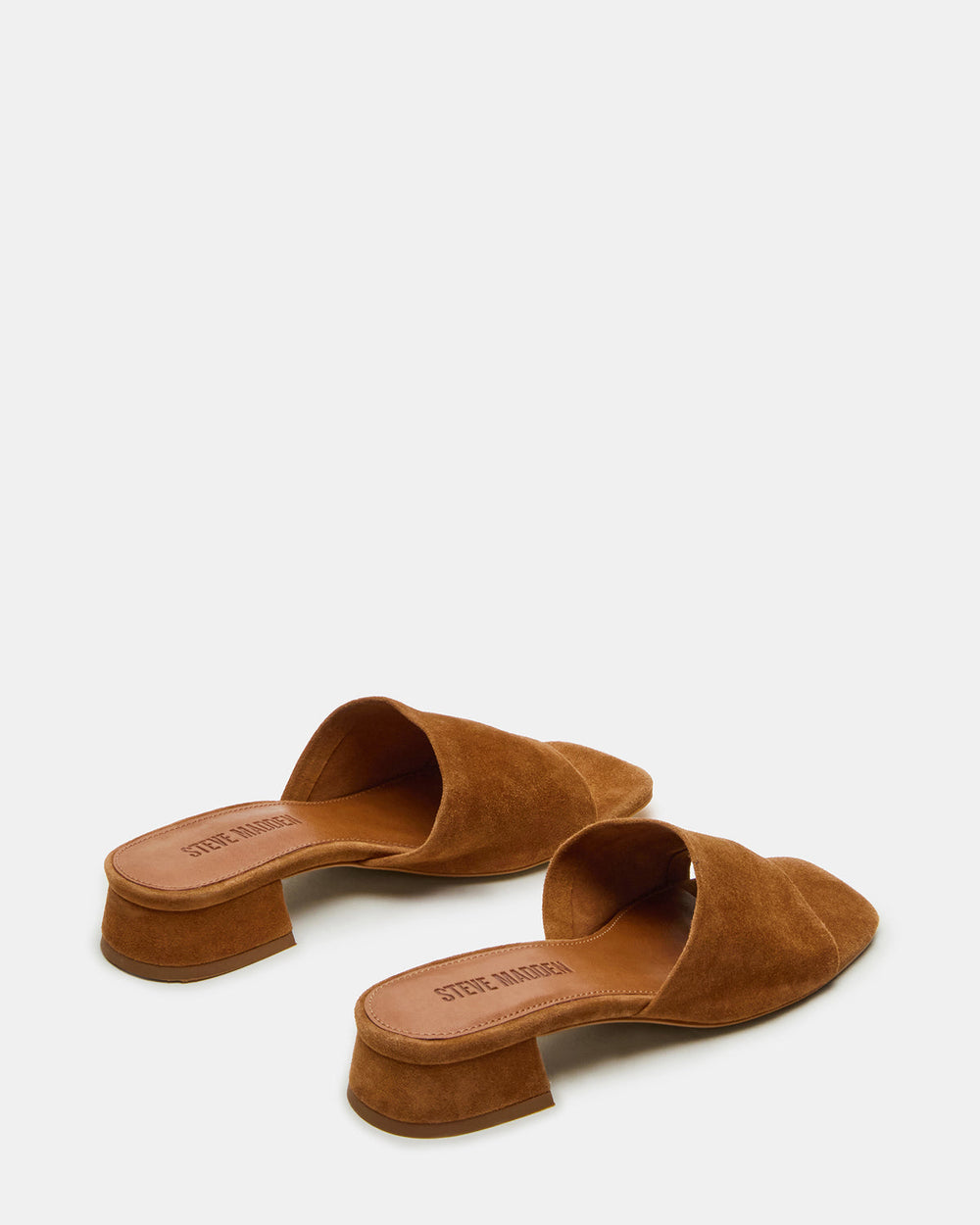 MONTGOMERY Chestnut Suede Square-Toe Slide Mule Women's Sandal | Steve Madden outlet