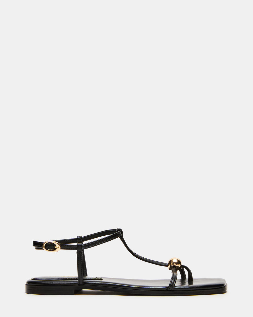 RITZY Black Square-Toe Strappy Women's Sandal | Steve Madden Sale