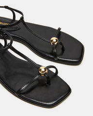 RITZY Black Square-Toe Strappy Women's Sandal | Steve Madden Sale