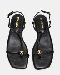 RITZY Black Square-Toe Strappy Women's Sandal | Steve Madden Sale