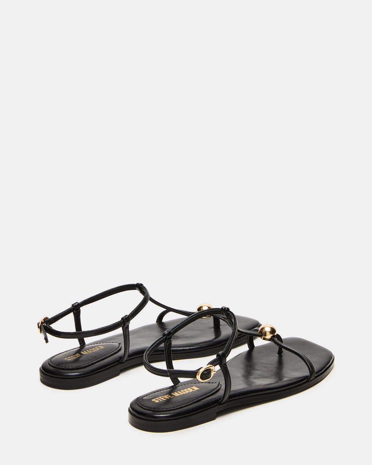 RITZY Black Square-Toe Strappy Women's Sandal | Steve Madden Sale