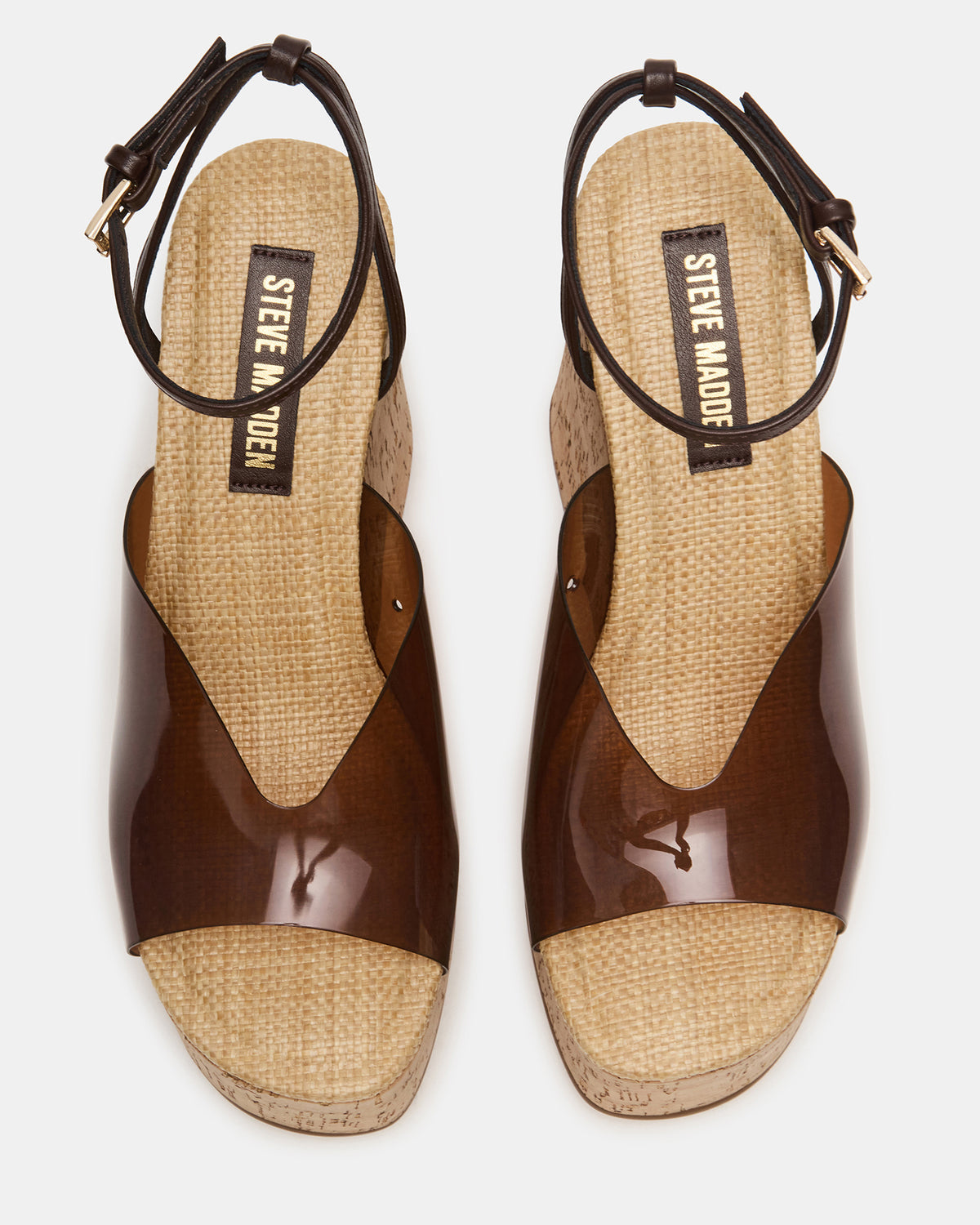 SINAI Brown Square-Toe Platform Wedge Strappy Women's Sandal | Steve Madden for Sale