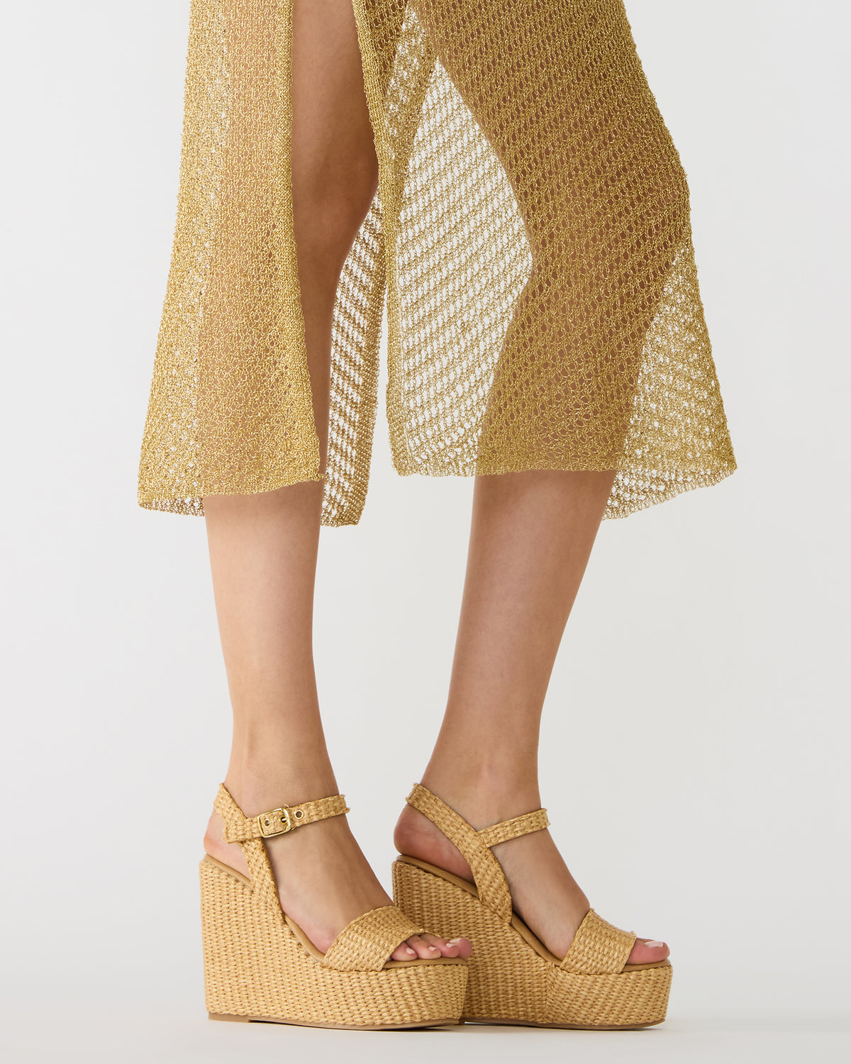 PALM Natural Raffia Platform Wedge Women's Sandal | Steve Madden on Sale