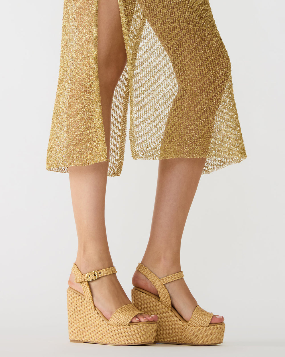 PALM Natural Raffia Platform Wedge Women's Sandal | Steve Madden on Sale