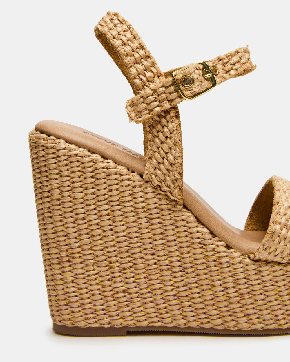 PALM Natural Raffia Platform Wedge Women's Sandal | Steve Madden on Sale