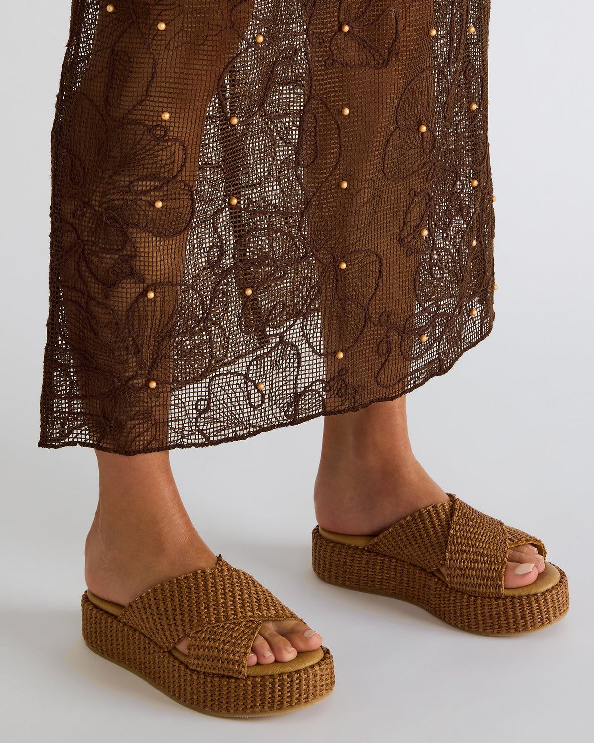 TULUM Brown Raffia Platform Flatform Women's Sandal | Steve Madden near me
