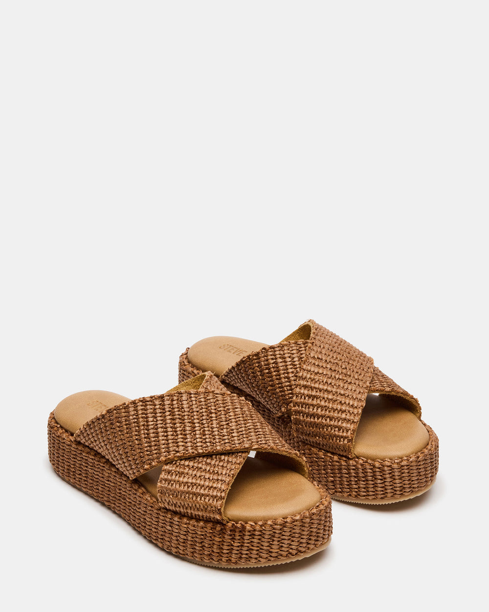 TULUM Brown Raffia Platform Flatform Women's Sandal | Steve Madden near me