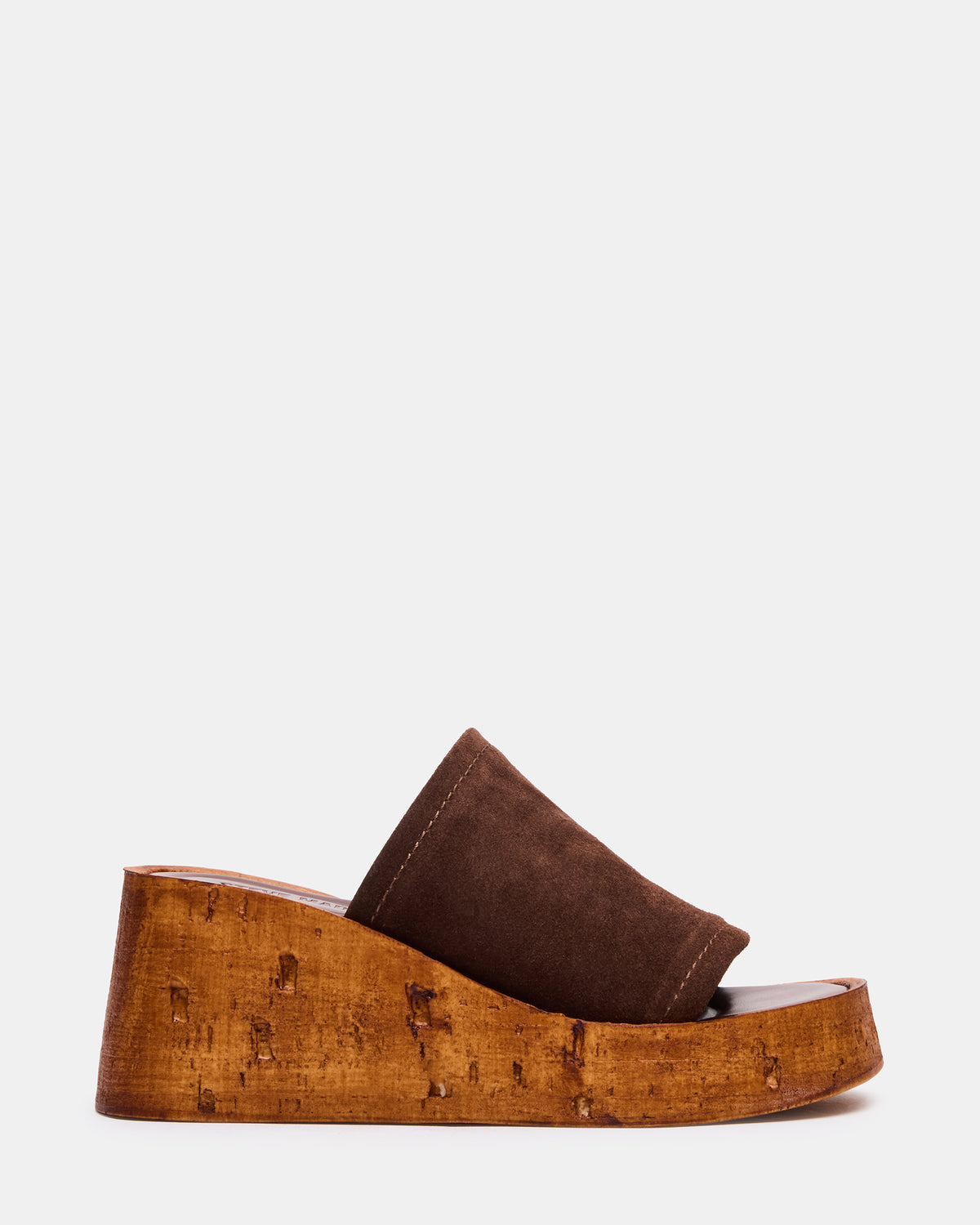 CELLAR Brown Suede Platform Wedge Square-Toe Women's Sandal | Steve Madden discount