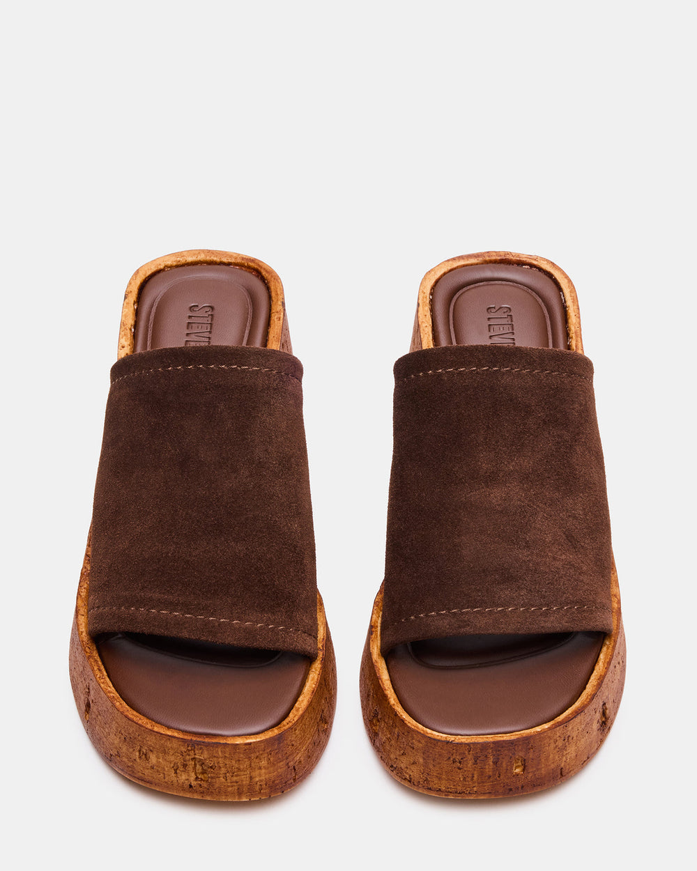 CELLAR Brown Suede Platform Wedge Square-Toe Women's Sandal | Steve Madden discount