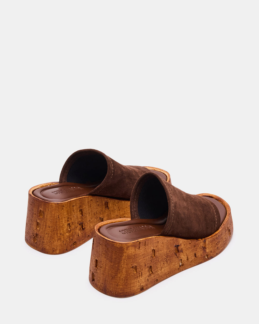 CELLAR Brown Suede Platform Wedge Square-Toe Women's Sandal | Steve Madden discount