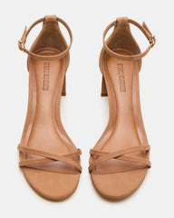 RAE Tan Nubuck Strappy Block Heel Women's Sandal | Steve Madden online
