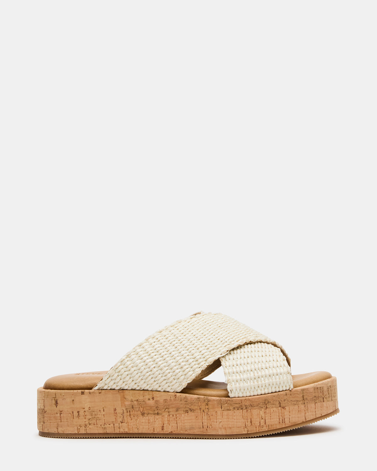 TULUM Bone Raffia Platform Flatform Women's Sandal | Steve Madden for Sale