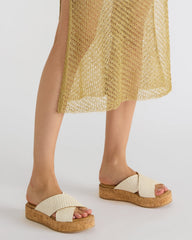 TULUM Bone Raffia Platform Flatform Women's Sandal | Steve Madden for Sale