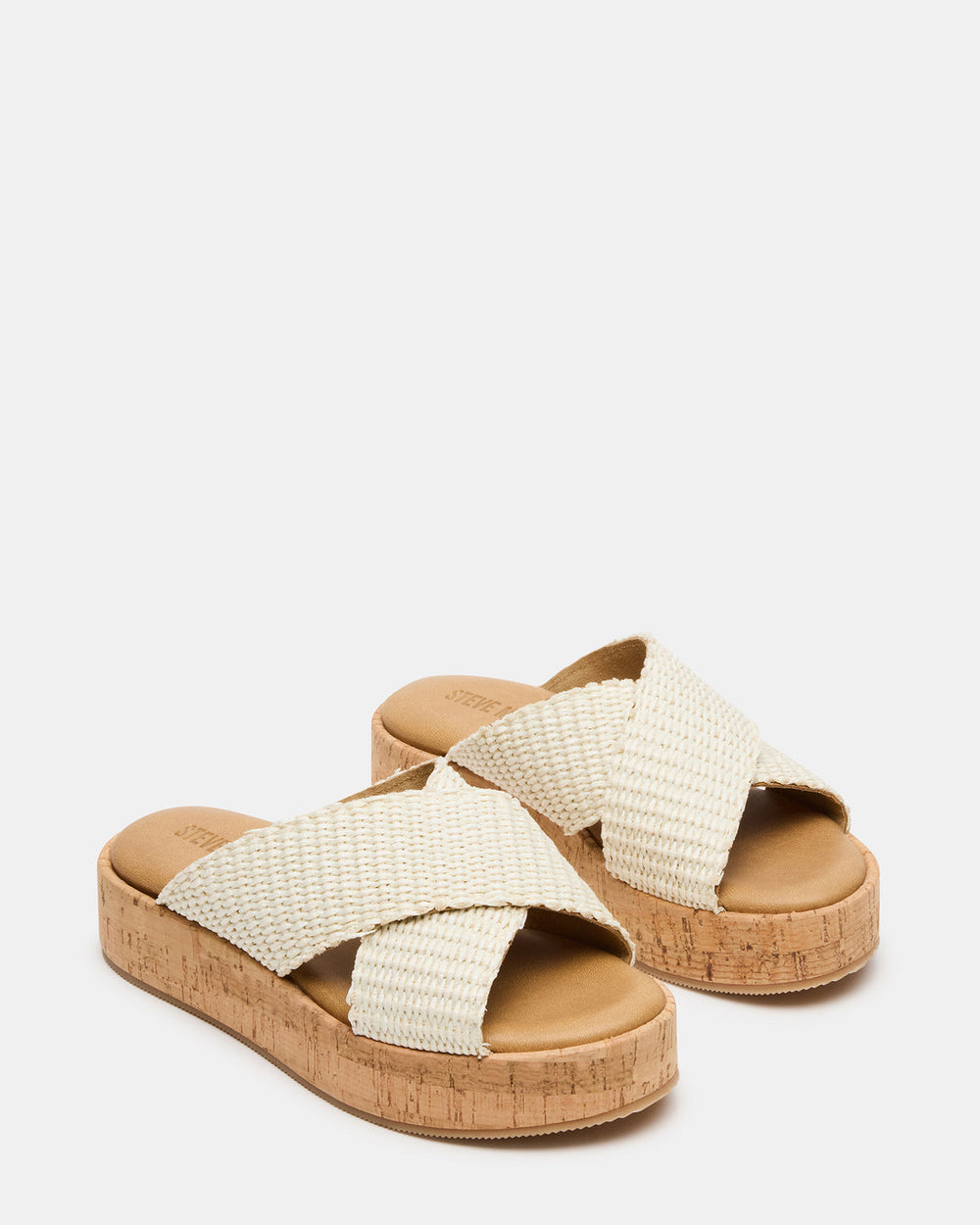 TULUM Bone Raffia Platform Flatform Women's Sandal | Steve Madden for Sale