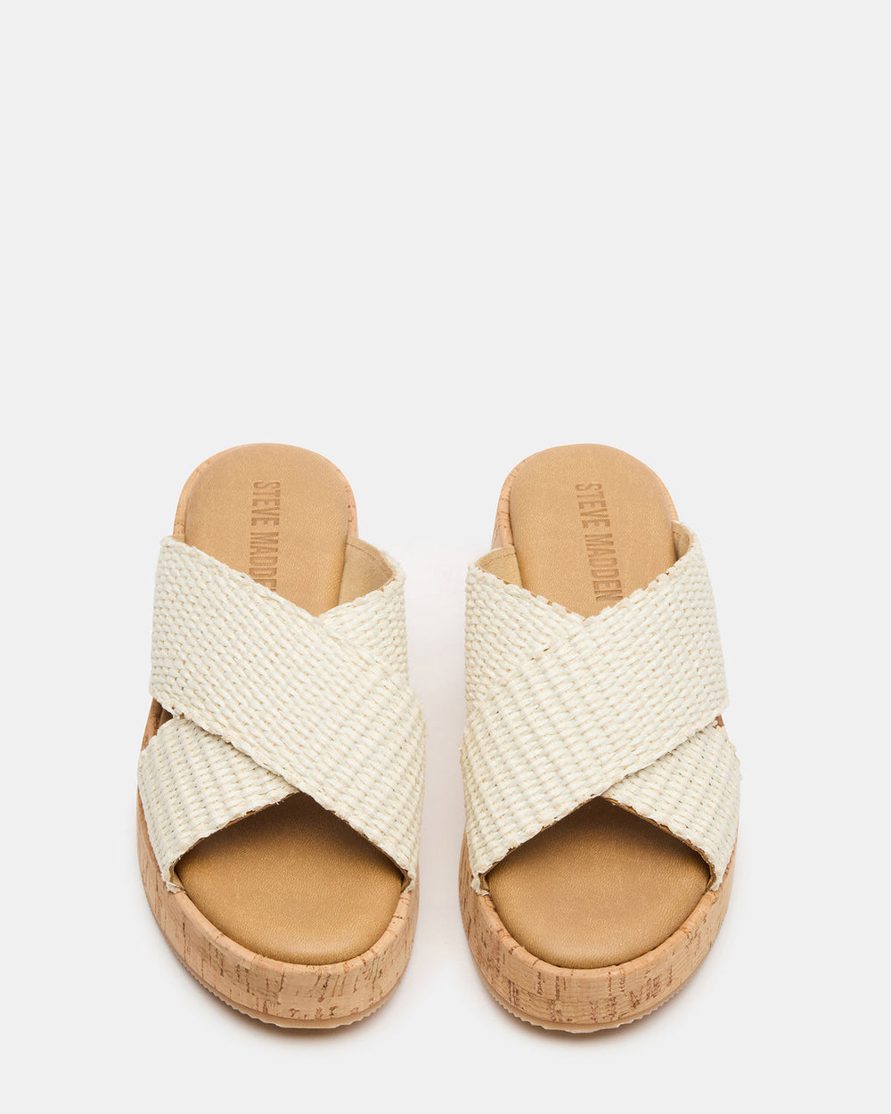 TULUM Bone Raffia Platform Flatform Women's Sandal | Steve Madden for Sale